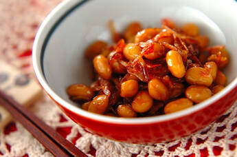 大豆と干し桜エビの煮物