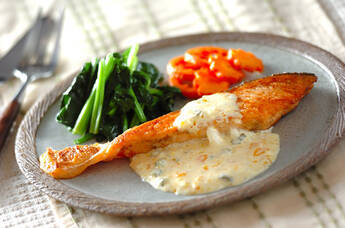 クミン風味のサーモンソテー