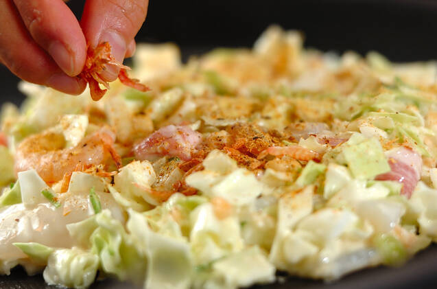 ホットプレートでお好み焼きの作り方の手順7