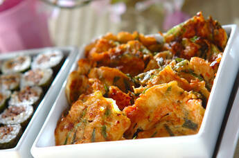 エビ入りもちもちネギ焼き