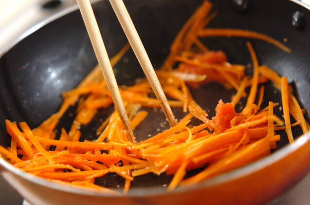 ニンジンの明太子炒めの作り方の手順3