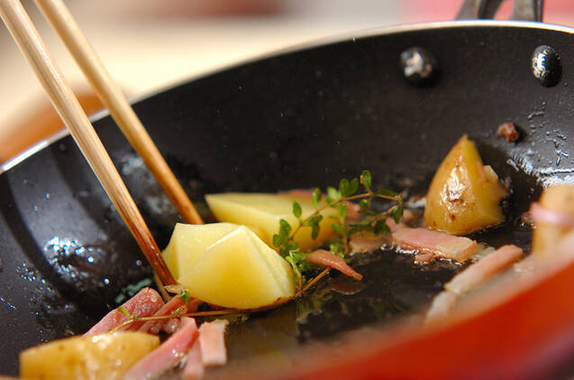 ジャガイモのアンチョビ炒めの作り方の手順2