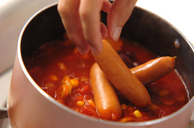 ソーセージと豆のトマト煮の作り方の手順6