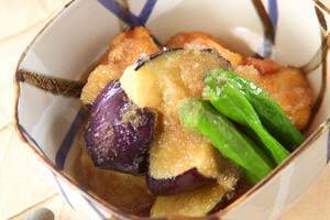 ナスと鶏肉の揚げ煮