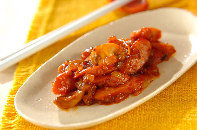 ソーセージのチリ炒め