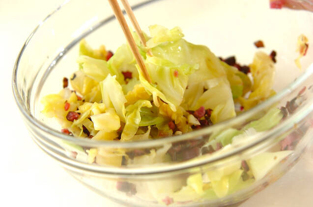 キャベツのしば漬け和えの作り方の手順3