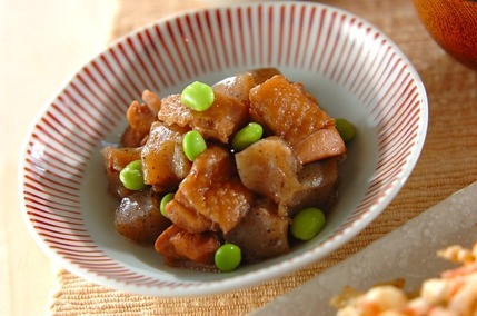 板コンニャクと鶏肉のうま煮