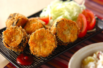 ナスのジューシーはさみ揚げ