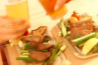 牛タンと野菜の網焼き