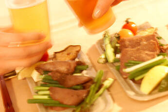 牛タンと野菜の網焼き