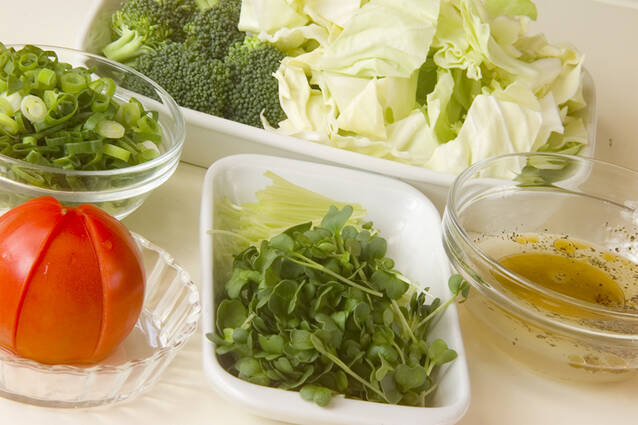 野菜のネギ豚ソースの作り方の手順2