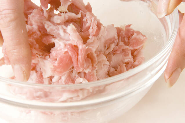 野菜のネギ豚ソースの作り方の手順1