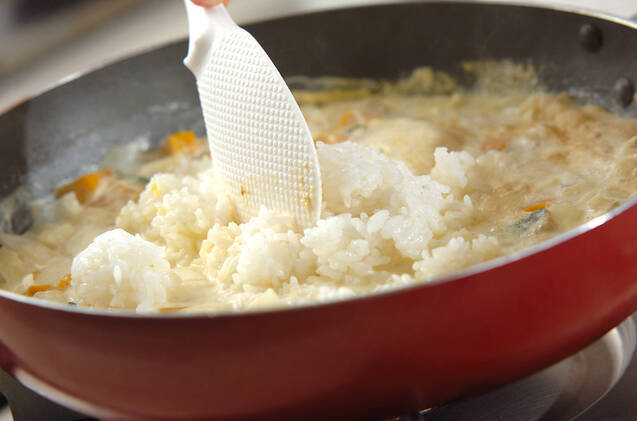 みそ風味リゾットの作り方の手順4