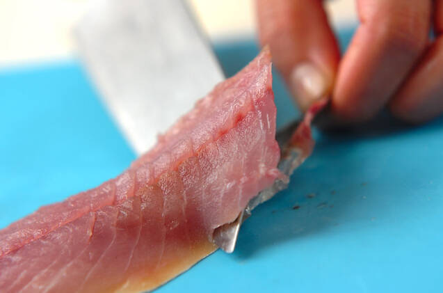 アジの納豆キムチユッケの作り方の手順1