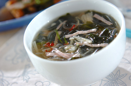 春雨のピリ辛スープ