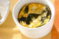 レンジでワカメ入り卵焼き