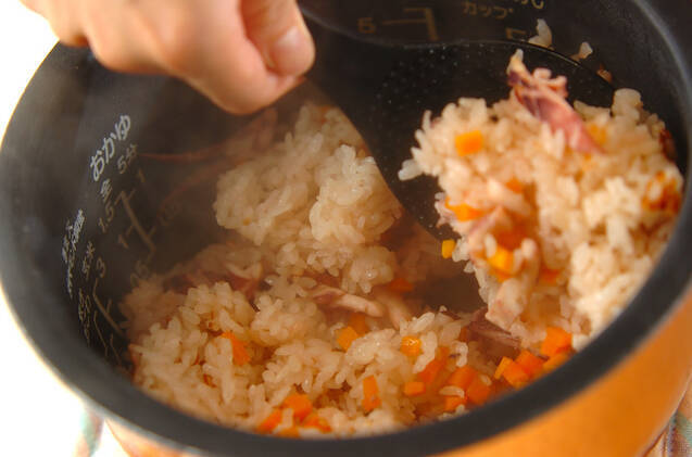 イカ入りバターライスの作り方の手順6