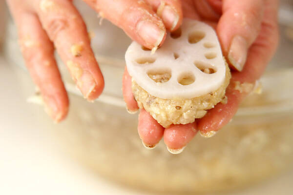 つくねレンコンの作り方の手順2