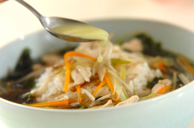 鶏スープ丼の作り方の手順3