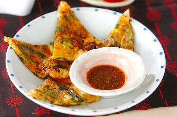 ニラ納豆のチヂミ