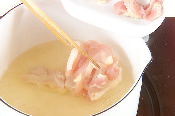 ゆで鶏マスタード和えの作り方の手順1