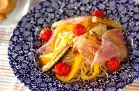 焼き野菜の冷製パスタ