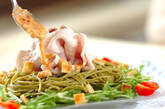 茶そばの豚シャブゴマサラダの作り方8