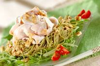 茶そばの豚シャブゴマサラダ