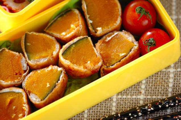 カボチャの煮物肉巻き