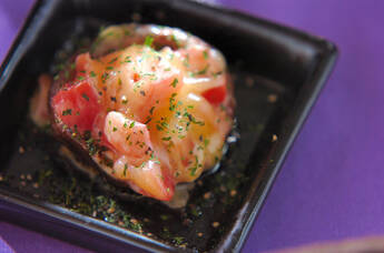 シイタケのトマト焼き