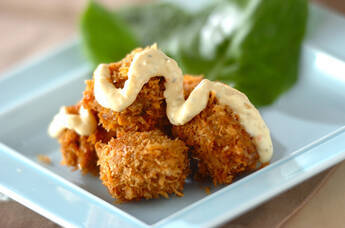 スパイシーな香り!ホタテのカレー風味フライ