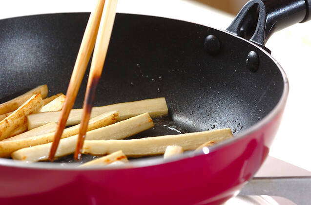 ゴボウの豚ロール焼の作り方の手順4