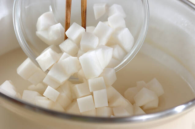 カブのライススープの作り方の手順4