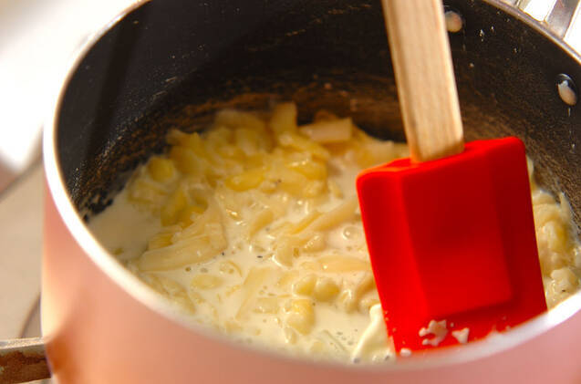 基本の蒸し鍋＋明太チーズつけダレの作り方の手順2