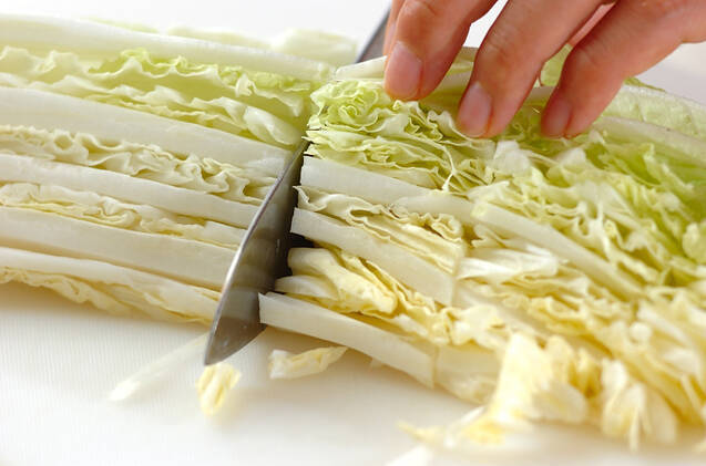 白菜の即席漬けの作り方の手順1