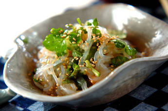 糸コンニャクの明太子和え