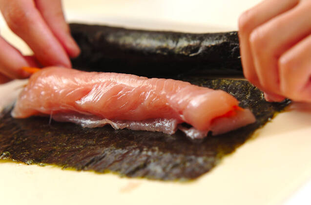 ささ身ののり巻き焼きの作り方の手順3