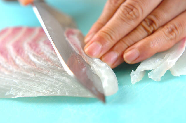 鯛のサラダ風お造りの作り方の手順1