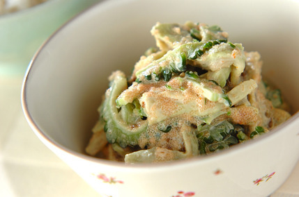 ゴーヤとナスのめんたいマヨ和え