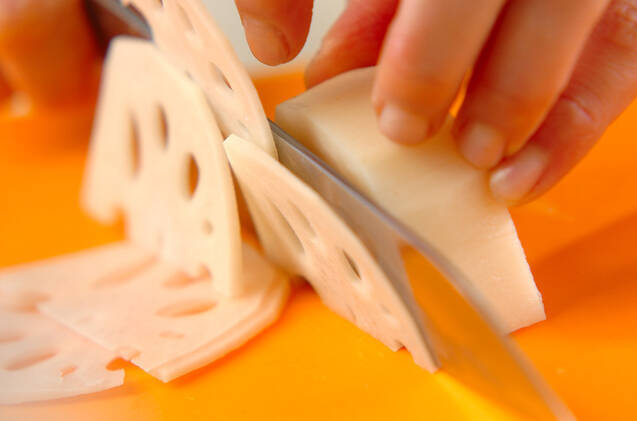 レンコンの明太子マヨ和えの作り方の手順1