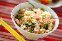 鮭の蒸しごはん