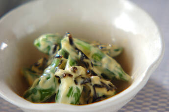 スナップエンドウの塩昆布マヨ和え 5分で完成！