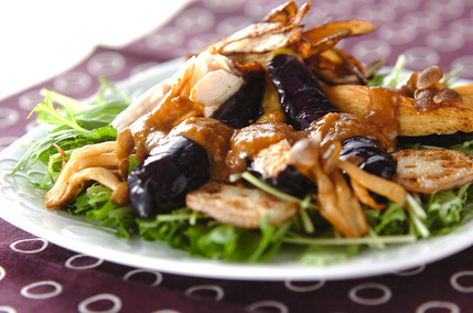 炒め揚げナスの秋サラダ