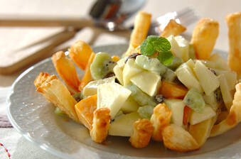 パイバスケットで秋サラダ