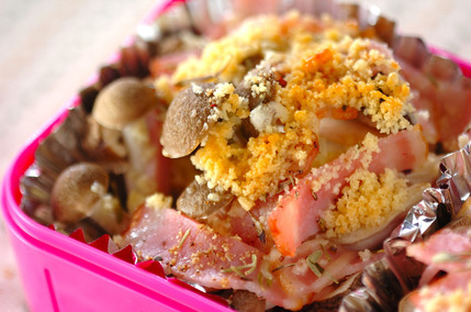 キノコとベーコンのチーズ焼き