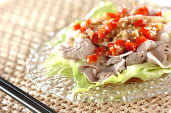 豚しゃぶのトマトミョウガソース