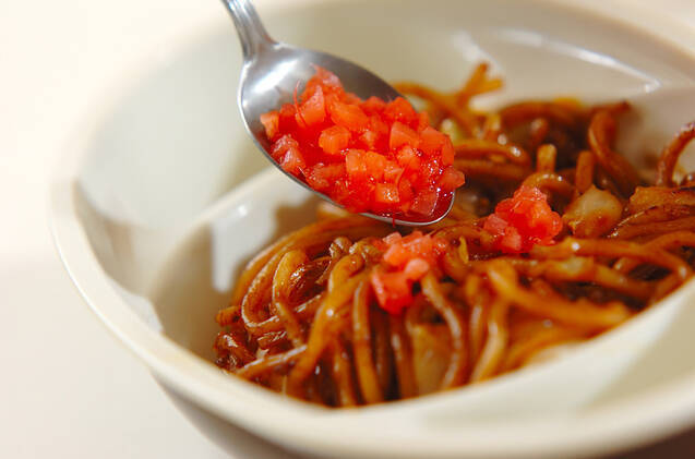 卵のせ焼きそばの作り方の手順2