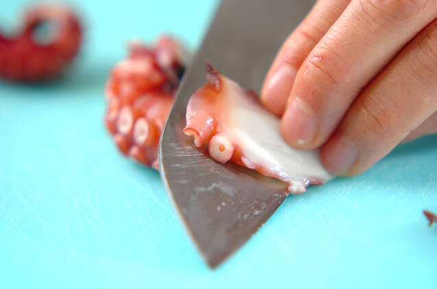 タコのユズコショウマヨ和えの作り方の手順1