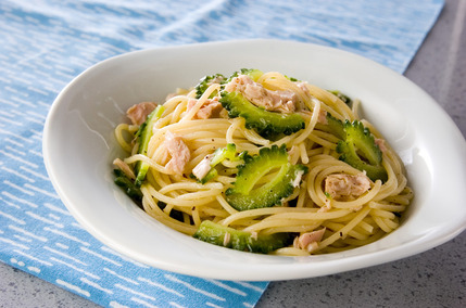 ゴーヤとツナのパスタ