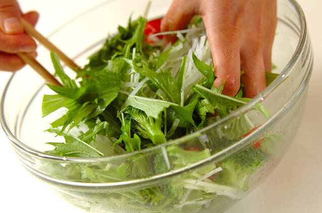 大根と水菜のサラダの作り方の手順4